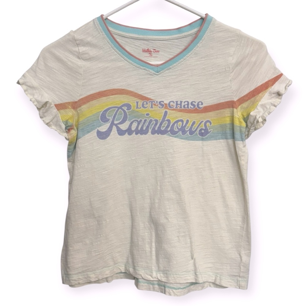 Matilda Jane Multicolor‎ 'Let's Chase Rainbows' Tee Size 12